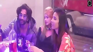 Hot Desi Indian babes group intercourse fare well party web series
